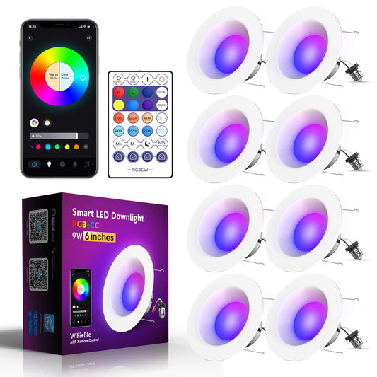 Foco Inteligente Tuya Smart 9W: Iluminación RGB + CCT controlada por WiFi